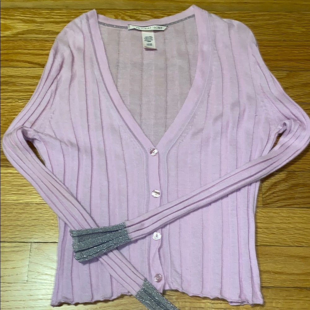 Victoria's Secret Light Pink-Lavender Cardigan with Silver Accents